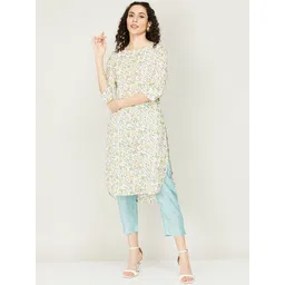 Melange by Lifestyle Women Floral Printed Pure Cotton Kurta-picture-26