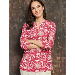 Melange by Lifestyle Women Mandarin Collar Printed Tunic-picture-38