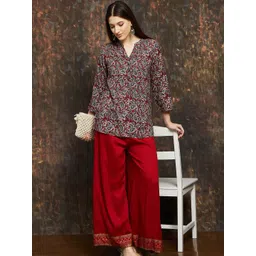 Melange by Lifestyle Women Paisley Printed A-Line V-Neck Kurti-picture-15