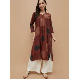 Melange by Lifestyle Women Printed Flared Sleeves Anarkali Kurta-picture-18