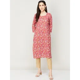 Melange by Lifestyle Women Red Floral Printed Kurta-picture-28