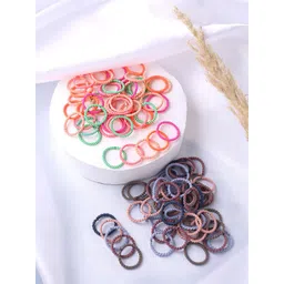 Melbees by Yellow Chimes Girls Pink & Blue Pack Of 100 Rubberband Ponytail Holders-picture-47