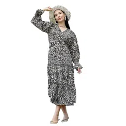 Melon by PlusS Black & Beige Printed Midi Dress-picture-46