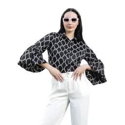 Melon by PlusS Black & White Printed Casual Shirt-picture-34