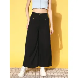 Melon by PlusS Black Mid Rise Regular Fit Trousers-picture-19