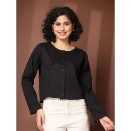 Melon By plusS Black Plain Shirt-picture-43