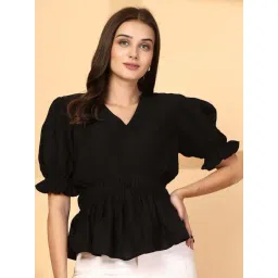 Melon By plusS Black Plain Top-picture-30