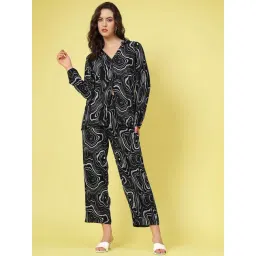 Melon by PlusS Black Printed Shirt With Trousers-picture-34