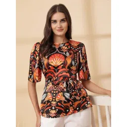Melon By plusS Black Printed Top image 1
