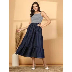 Melon By plusS Blue Cotton A-Line Dress-image-15