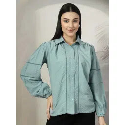 Melon By plusS Blue Plain Shirt-image-1