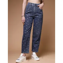 Melon by PlusS Blue Printed Mid Rise Jeans-picture-48
