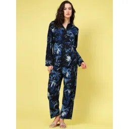 Melon by PlusS Blue Printed Shirt With Trousers-image-24