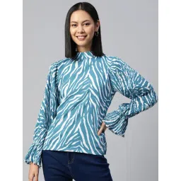 Melon by PlusS Blue Printed Top-image-43