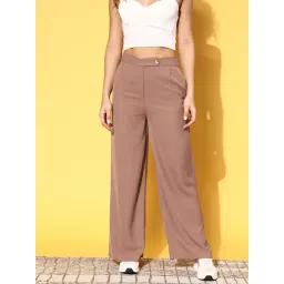 Melon by PlusS Brown Mid Rise Regular Fit Trousers-picture-28