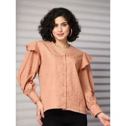 Melon By plusS Orange Plain Top-picture-19