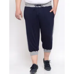 Melon by PlusS Oxford Blue Cotton Regular Fit Striped Plus Size Three-Fourths-picture-31