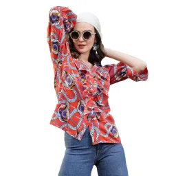 Melon by PlusS Red & White Printed Top-picture-34