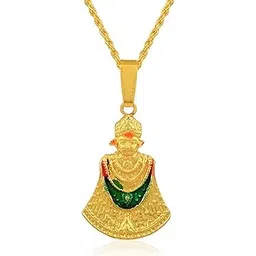 memoir Brass Goldplated Meenakari Handmade Khatu Shyam Ji Hindu Spiritual Chain pendant (PCMI5778)-picture-53