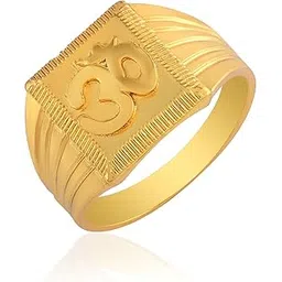 memoir Brass Micron 1 gram Goldplated OM Hindu Spiritual fingerring Spiritual Temple fashion Jewellery ring for Men(ORRM6664)-picture-30