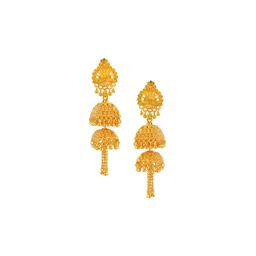 MEMOIR Gold-Plated Artificial Beadded Dome Shaped Jhumkas-picture-10