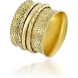 memoir Pure Brass Goldplated Handmade jewellery Fashion Finger ring Cuff for Women Men (FCGS6013)-picture-24