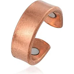 memoir Pure Copper (Tamba) Magnetic Cuff Ring, 10mm Wide, 10g Weight, Unisex health benificial Statement Ring for Men Women (ORNI8225-Nu-ed)-picture-28