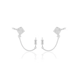 MEMOIR Silver-Plated Quirky Shaped Patang Charkhi Antique Ear Cuff-picture-26