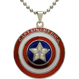 memoir Stainless steel, Captain America Inspired round chain pendant necklace for Men-picture-23