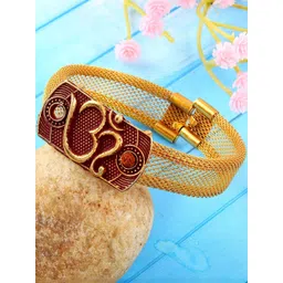 MEMOIR Unisex Brass Antique Gold-Plated Bangle-Style Bracelet-picture-31