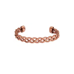 MEMOIR Unisex Inter Cross Locking Design Copper-Plated Brass Kada Bracelet-picture-40