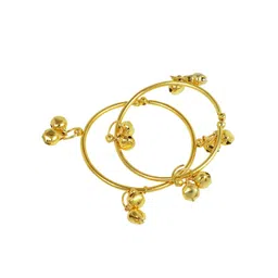MEMOIR Unisex Kids 2 Brass Antique Gold-Plated Kada Bracelet-picture-39