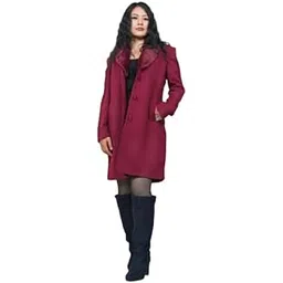 memories by masha Crimson Velvet Glam | Red Wine Wool Blend Coat for Women | Elegant & Cozy Winter Outerwear-picture-26