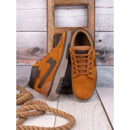 MENGLER Men Colourblocked Lace-Ups Leather Sneakers-picture-29