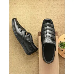 MENGLER Men Leather Comfort Sandals-picture-23