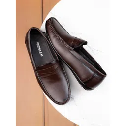 MENGLER Men Leather Round Toe Slip on Loafers-picture-31