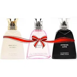 menjewell Premium Perfumes Gift Set 3 x 100 ml| Long Lasting Perfume Combo for Men & Women| Scent for All Occasions|Precious Women,Intense Love,Floral Love|Gifting Option For Him and Her-picture-35
