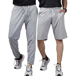 Men's Blend Shorts with Stylish Design Comfortable and Versatile Track Pant Combo Pack (_Light Grey_)_XL-picture-29