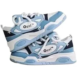 Men;s Blue and White Flat Sneakers-picture-43