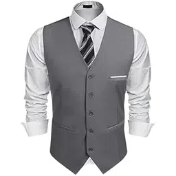 Men's Business Suit Vest Slim Fit Dress Vest Wedding Waistcoat-picture-23