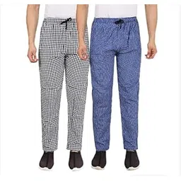 Men's Checked 100% Cotton Pajama Bottom wear Full Length Pajama (Set of 2)-picture-55