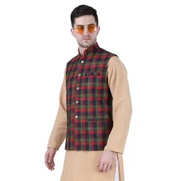 Men's Checkered Nehru Jacket image 1