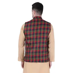 Men's Checkered Nehru Jacket image 3