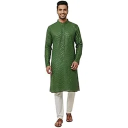 Men’s Classic Black Straight-Cut Kurta Pajama Set | Comfortable Cotton Blend Ethnic Wea-picture-36
