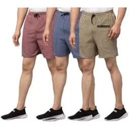 Men's Cotton Checkered Printed Boxers, Shorts, Multicolor Pack-of -3@ (XXL, Multicolour 4)-picture-12