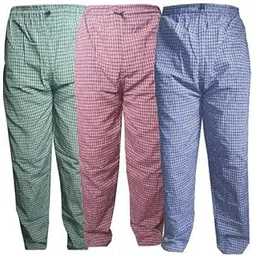 Mens Cotton Checkered Pyjama for Night Wear, Relaxation and Sleep (Pack of 3)(Green,Red&Blue)-picture-31
