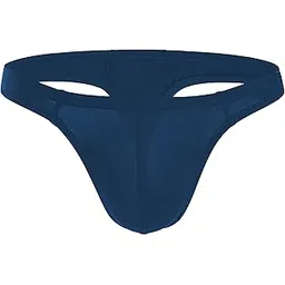Men's Cotton Thong Low Rise Sexy Solid G-String Thong Bikini T-String Sexy Lingerie Panties Briefs L616 0009 (XS_Blue)-picture-29