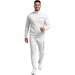 Men’s Cotton Track Suit Set Full Sleeve Zipper Jacket with Track Pant Comfortable Sportswear & Casual Wear for Gym, Walking & Daily Use (IN, Alpha, L, Regular, White)-picture-40