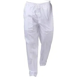 Men's Cotton White Pyjama 2 Side Pockets and Elastic Waist-picture-34