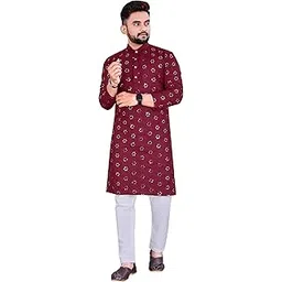 Men's Embroidered Mirror Work Kurta With Pyjama Set-picture-13